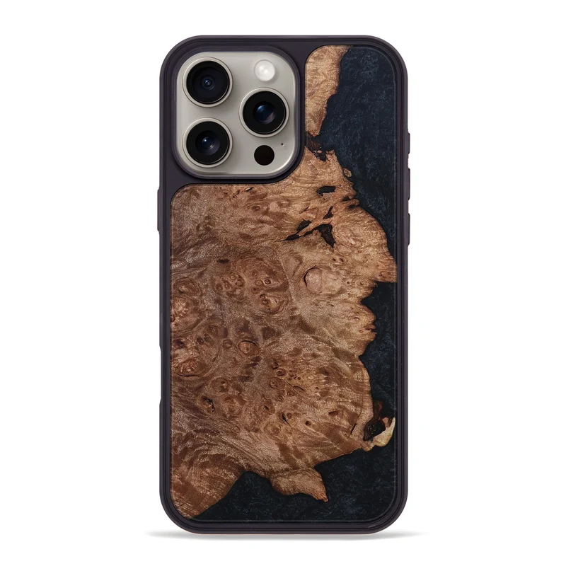 iPhone 16 Pro Max Wood Phone Case - Enos (Wood Burl, 829775)
