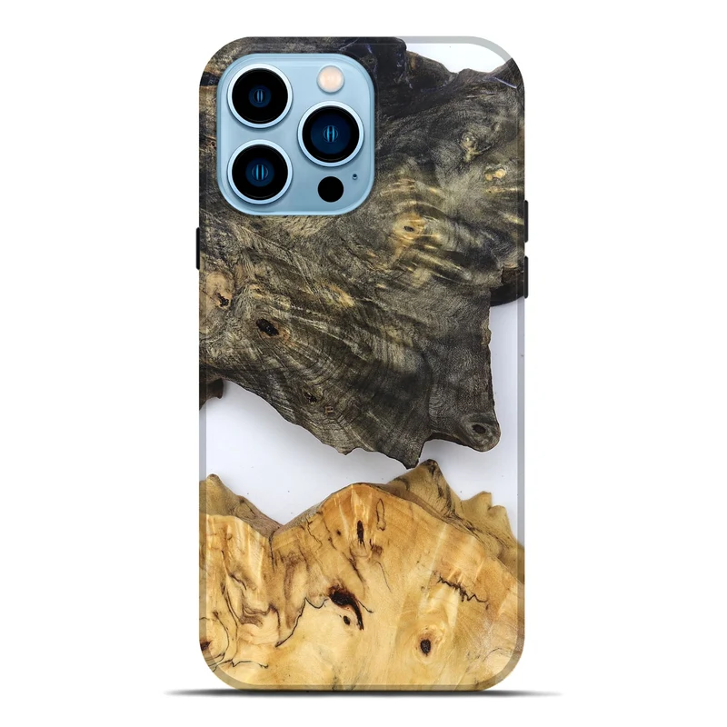 iPhone 14 Pro Max Wood Live Edge Phone Case - Teena (Clear, 829822)