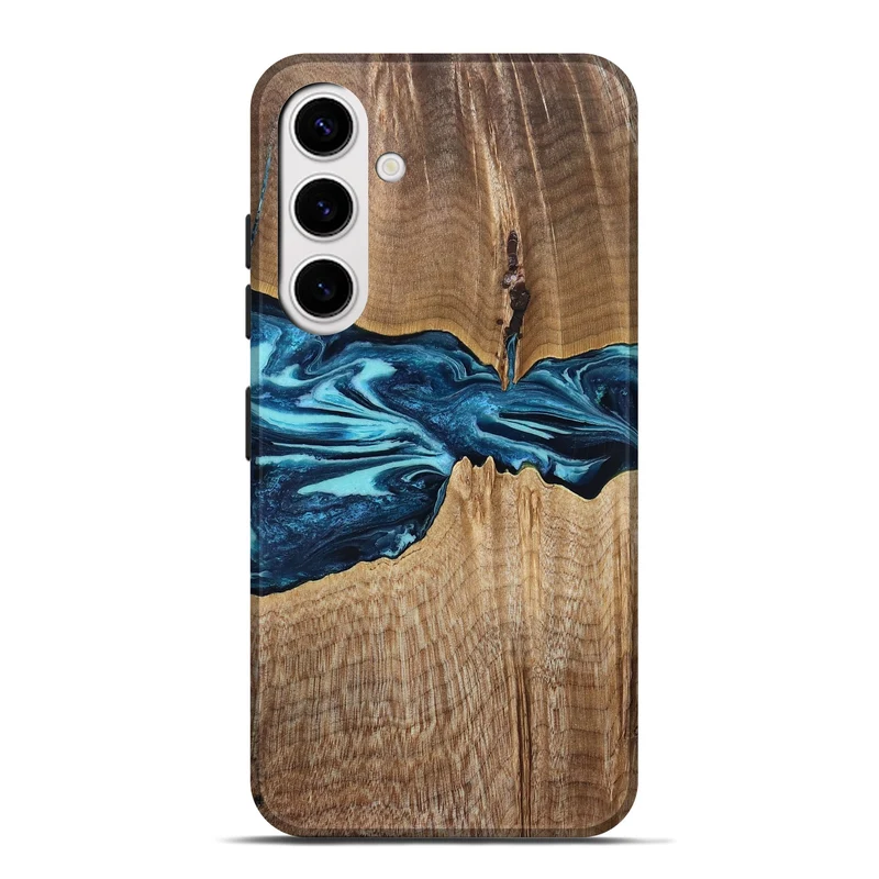 Galaxy S25 Plus Wood Live Edge Phone Case - Zackary (Blue, 829804)
