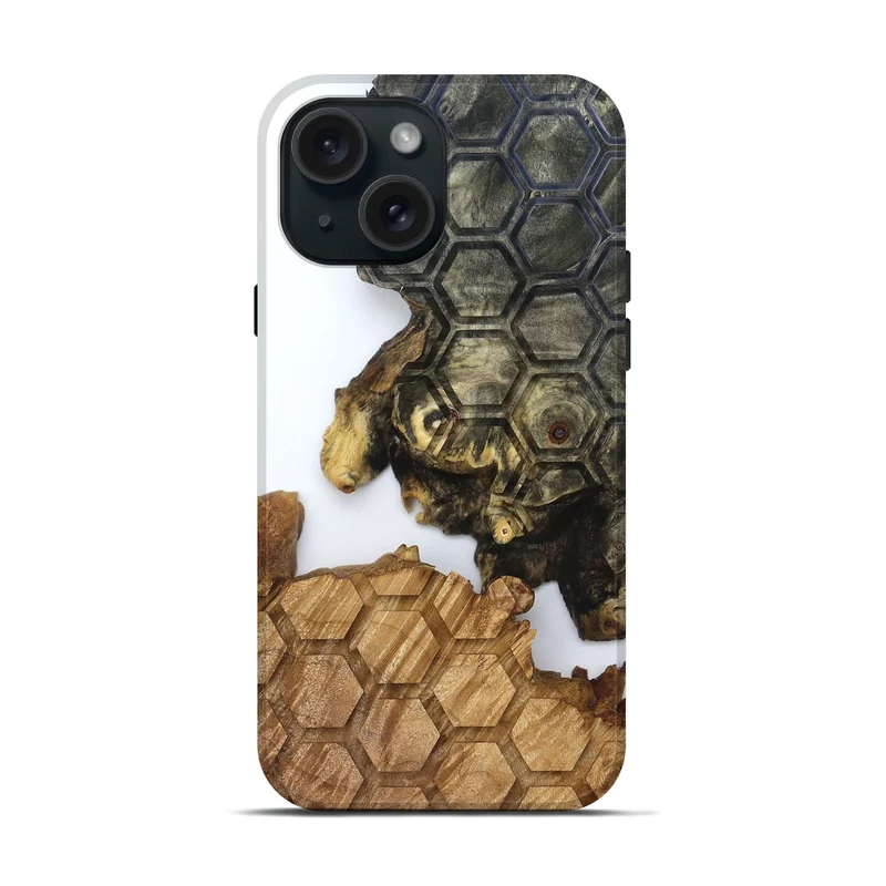iPhone 15 Wood Live Edge Phone Case - Javion (Clear, 829786)