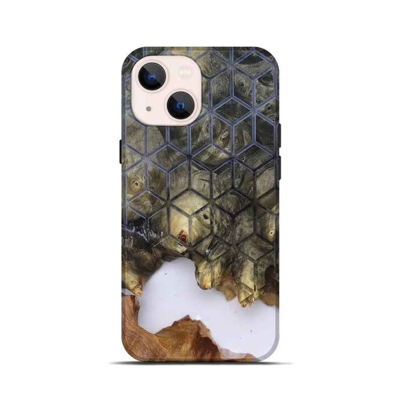 iPhone 13 mini Wood Live Edge Phone Case - Matteo (Clear, 829803)
