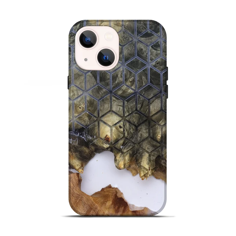 iPhone 13 Wood Live Edge Phone Case - Matteo (Clear, 829803)
