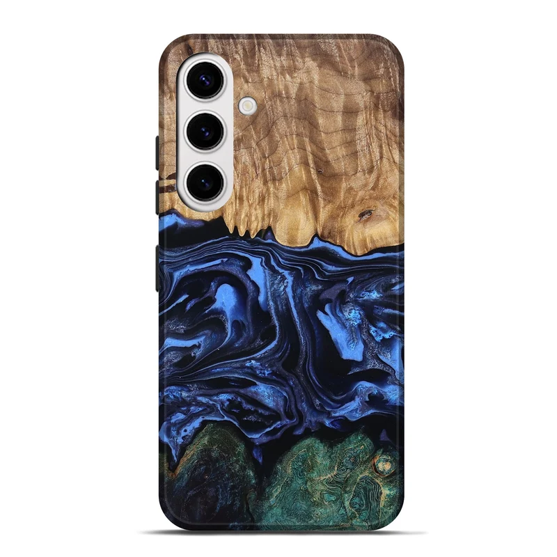 Galaxy S25 Plus Wood Live Edge Phone Case - Shmuel (Blue, 829807)