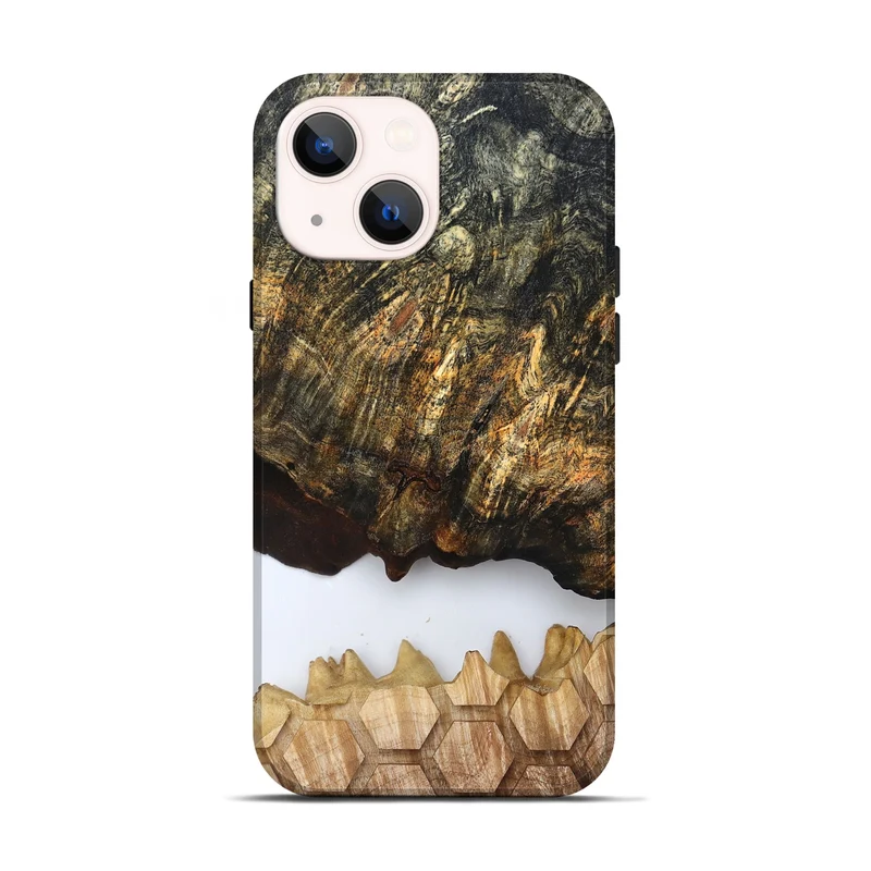 iPhone 14 Wood Live Edge Phone Case - Artis (Clear, 829808)