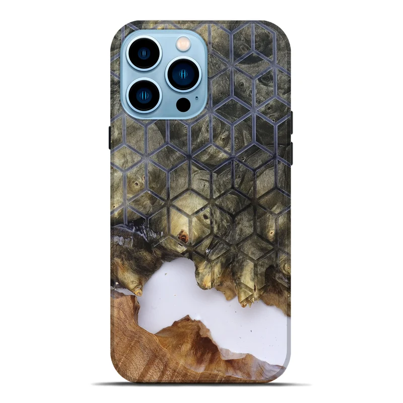 iPhone 14 Pro Max Wood Live Edge Phone Case - Matteo (Clear, 829803)