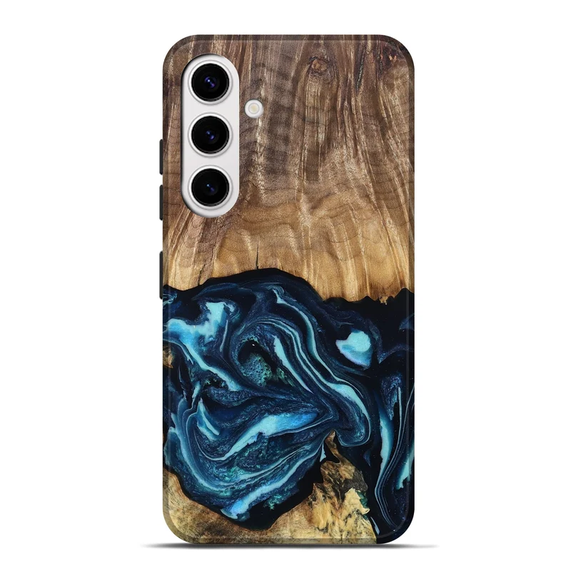 Galaxy S25 Plus Wood Live Edge Phone Case - Chantel (Blue, 829810)
