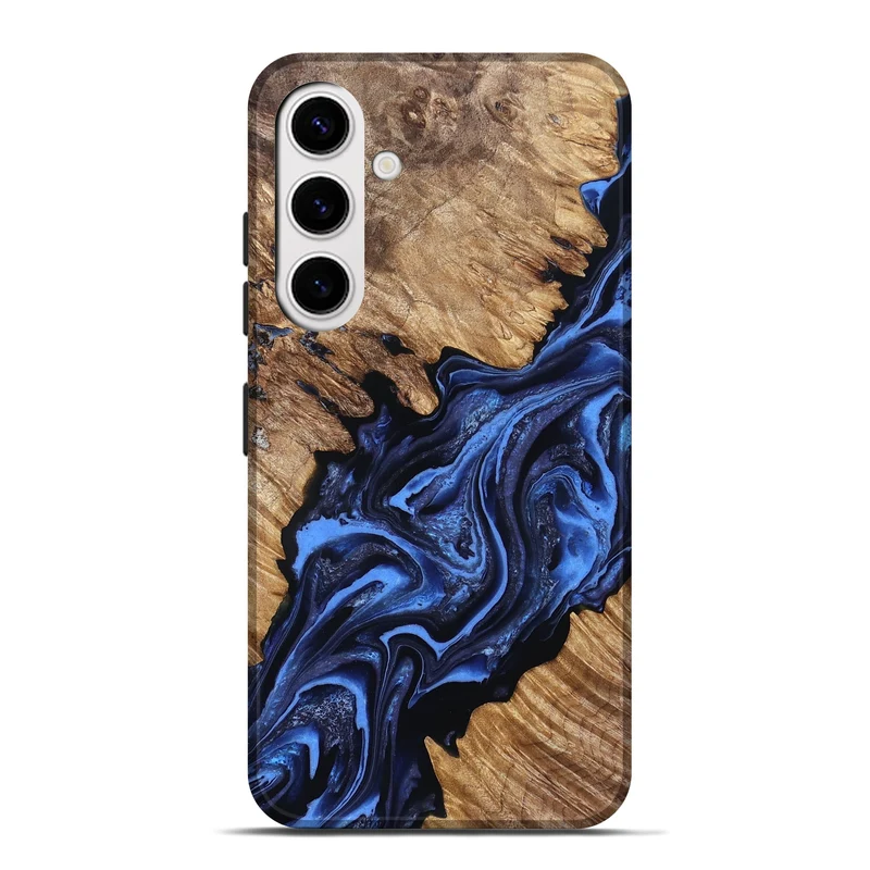 Galaxy S25 Plus Wood Live Edge Phone Case - Emery (Blue, 829814)