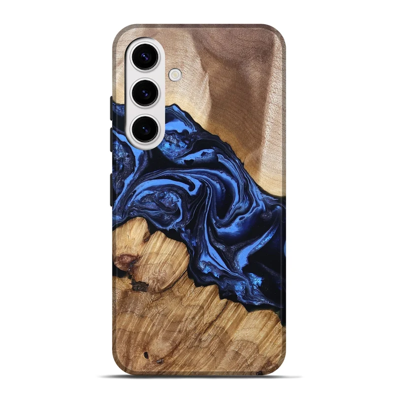 Galaxy S25 Plus Wood Live Edge Phone Case - Sarai (Blue, 829813)