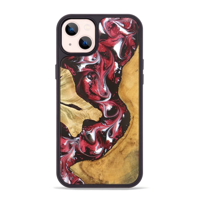 iPhone 14 Plus Wood Phone Case - Conrad (Red, 829720)