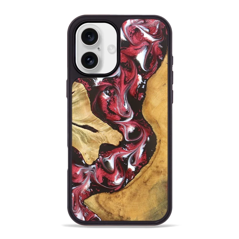 iPhone 16 Plus Wood Phone Case - Conrad (Red, 829720)