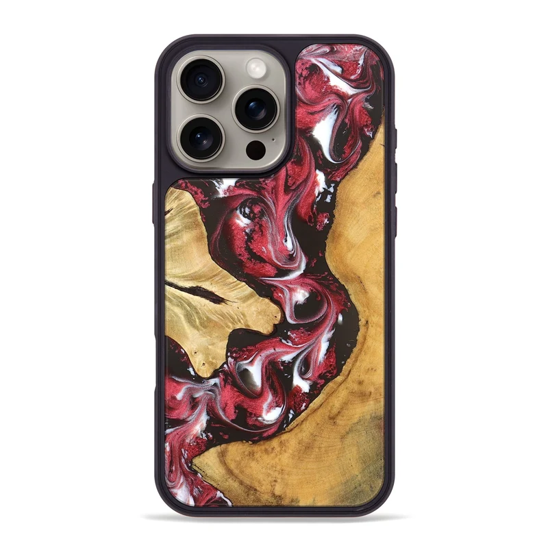 iPhone 16 Pro Max Wood Phone Case - Conrad (Red, 829720)