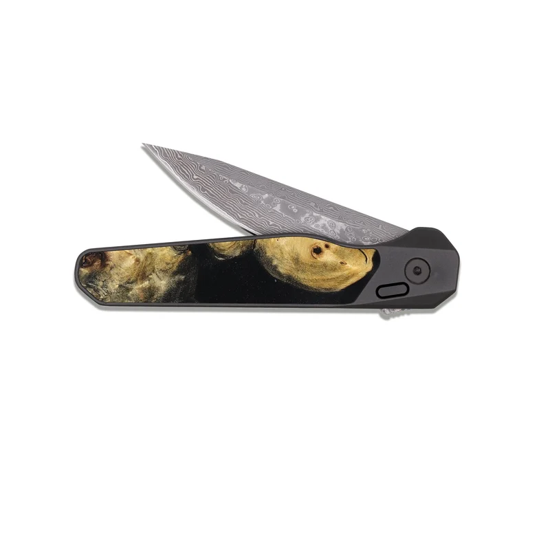 EDC Dark Damascus Wood Pocket Knife - Vanesa (Wood Burl, 829767)