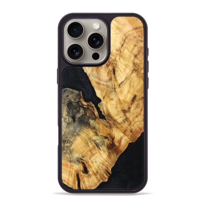iPhone 16 Pro Max Wood Phone Case - Jaydin (Wood Burl, 829776)