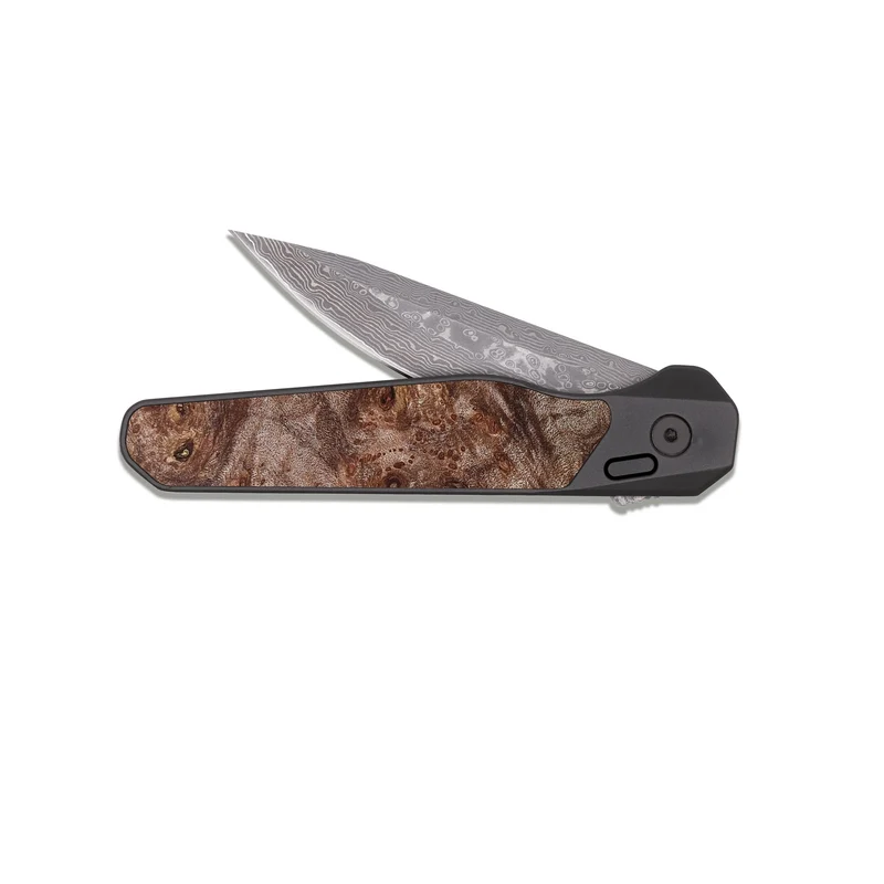 EDC Dark Damascus Wood Pocket Knife - Soleil (Wood Burl, 829753)