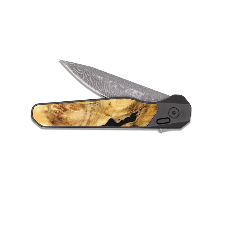 EDC Dark Damascus Wood Pocket Knife - Jaydin (Wood Burl, 829776)