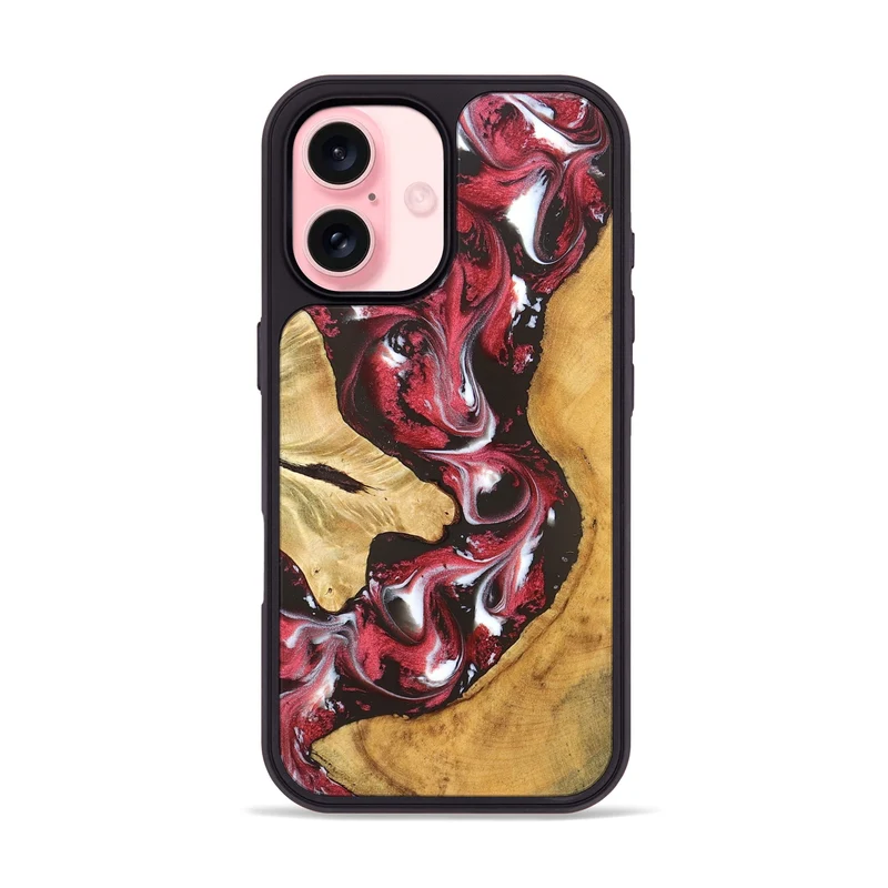 iPhone 16 Wood Phone Case - Conrad (Red, 829720)