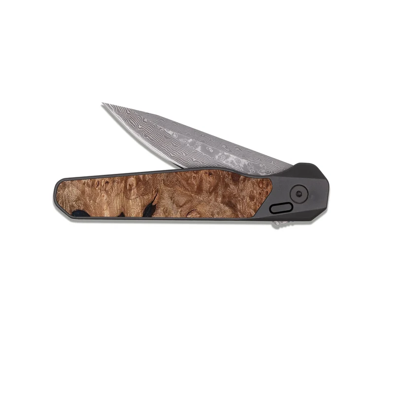 EDC Dark Damascus Wood Pocket Knife - Sylvie (Wood Burl, 829759)
