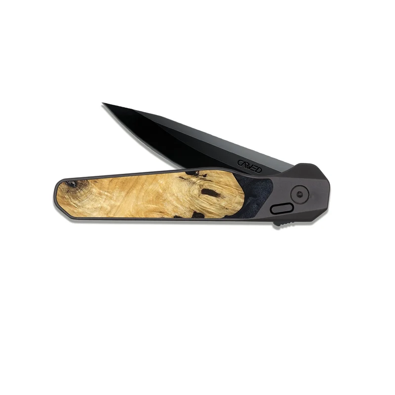EDC Dark Slate Wood Pocket Knife - Arleen (Wood Burl, 829741)