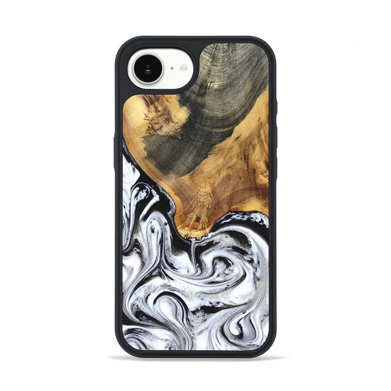iPhone 16e Wood Phone Case - Trinity (Black & White, 829736)