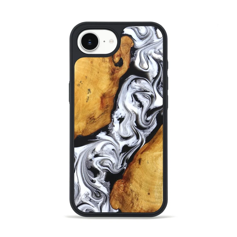 iPhone 16e Wood Phone Case - Castiel (Black & White, 829738)