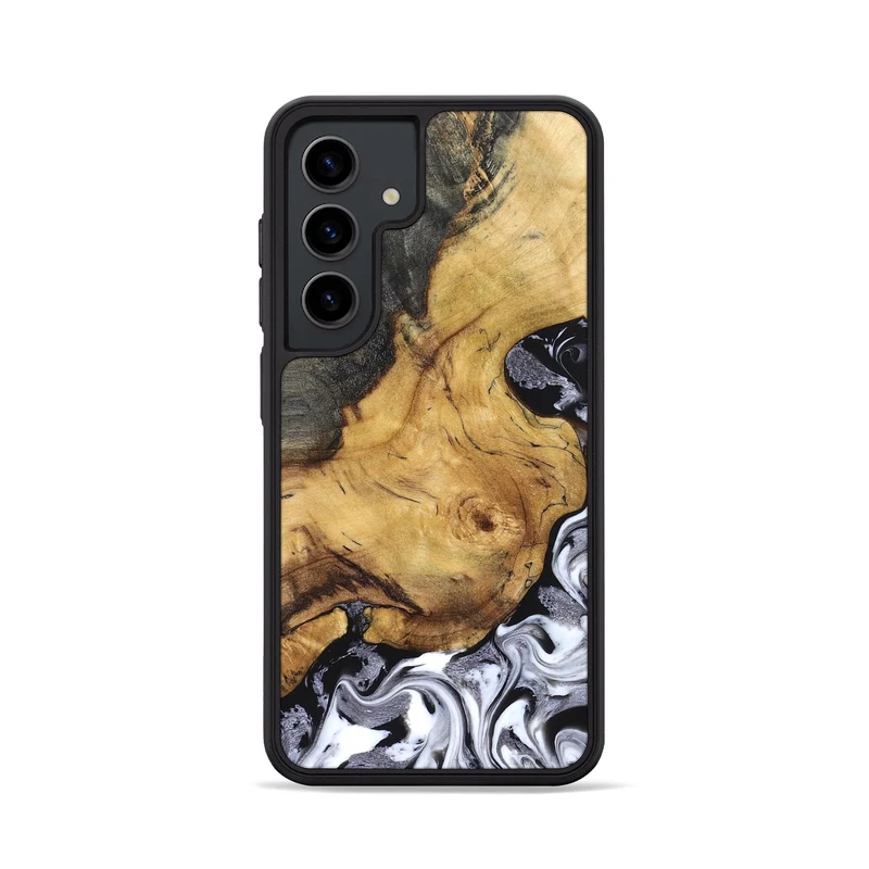 Galaxy S24 Wood Phone Case - Teresa (Black & White, 829737)