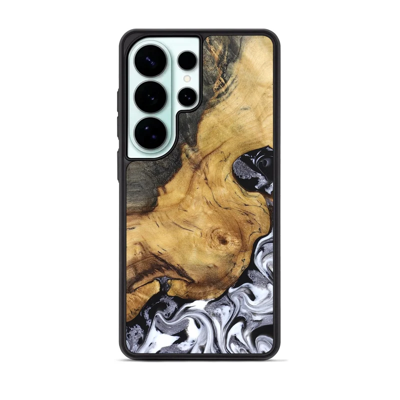 Galaxy S26 Ultra Wood Phone Case - Teresa (Black & White, 829737)