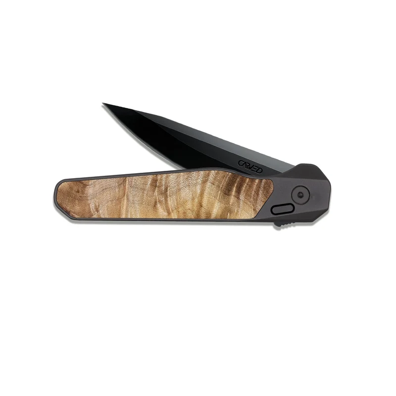 EDC Dark Slate Wood Pocket Knife - Kortney (Wood Burl, 829778)