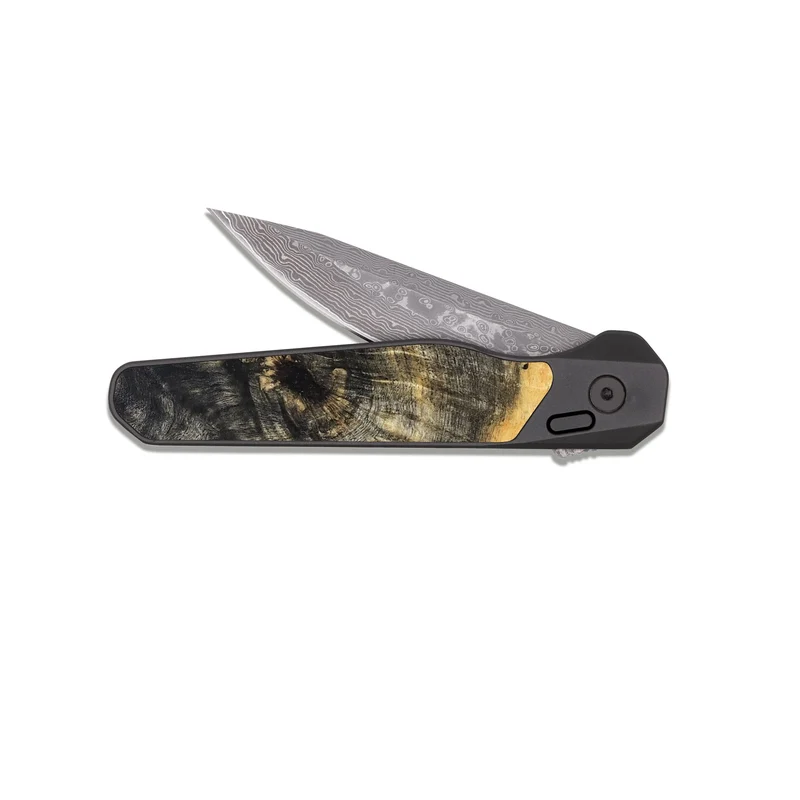 EDC Dark Damascus Wood Pocket Knife - Arnold (Wood Burl, 829747)