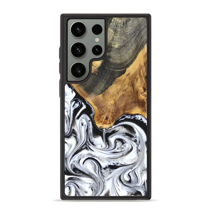 Galaxy S23 Ultra Wood Phone Case - Trinity (Black & White, 829736)