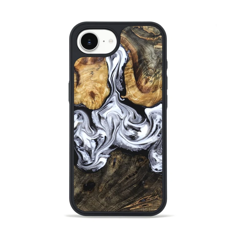 iPhone 16e Wood Phone Case - Ellis (Black & White, 829739)