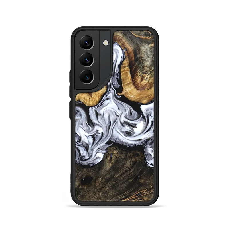 Galaxy S22 Wood Phone Case - Ellis (Black & White, 829739)