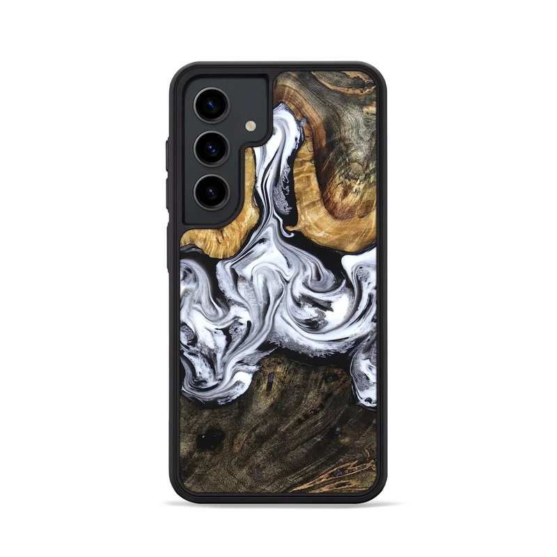 Galaxy S24 Wood Phone Case - Ellis (Black & White, 829739)