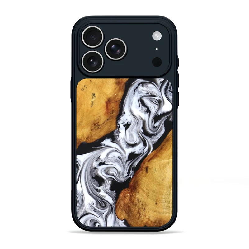 iPhone 17 Pro Max Wood Phone Case - Castiel (Black & White, 829738)