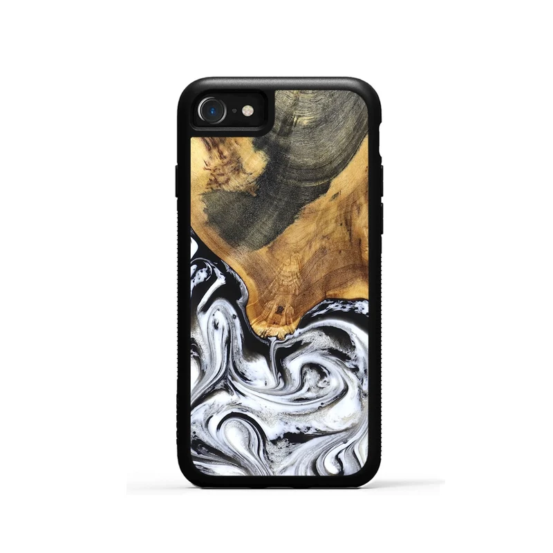 iPhone SE Wood Phone Case - Trinity (Black & White, 829736)