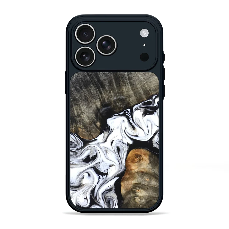 iPhone 17 Pro Max Wood Phone Case - Deidre (Black & White, 829735)
