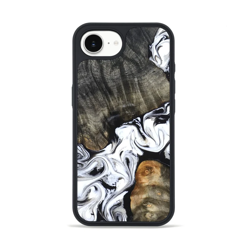 iPhone 16e Wood Phone Case - Deidre (Black & White, 829735)