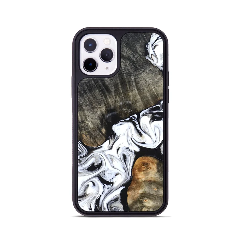 iPhone 11 Pro Wood Phone Case - Deidre (Black & White, 829735)
