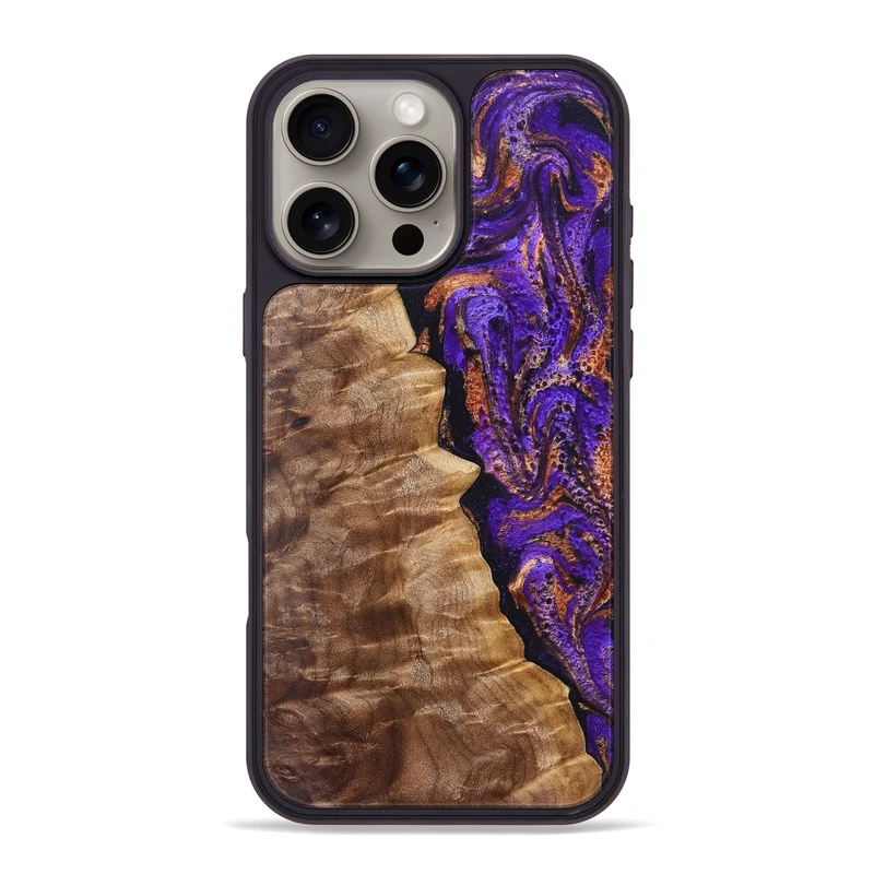 iPhone 16 Pro Max Wood Phone Case - Leanna (Purple, 829732)