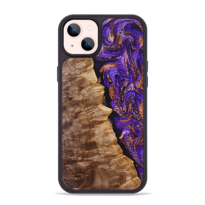 iPhone 14 Plus Wood Phone Case - Leanna (Purple, 829732)