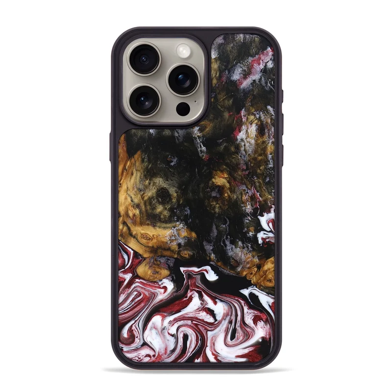 iPhone 15 Pro Max Wood Phone Case - Jess (Red, 829733)
