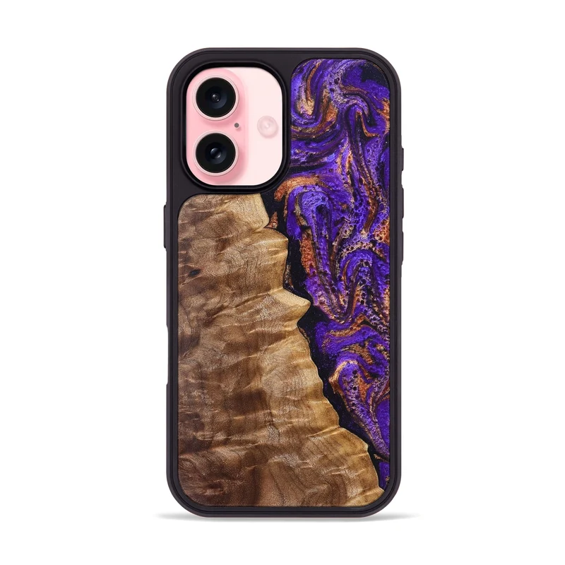 iPhone 16 Wood Phone Case - Leanna (Purple, 829732)