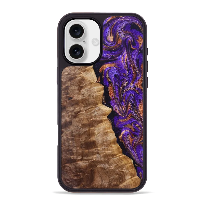 iPhone 16 Plus Wood Phone Case - Leanna (Purple, 829732)