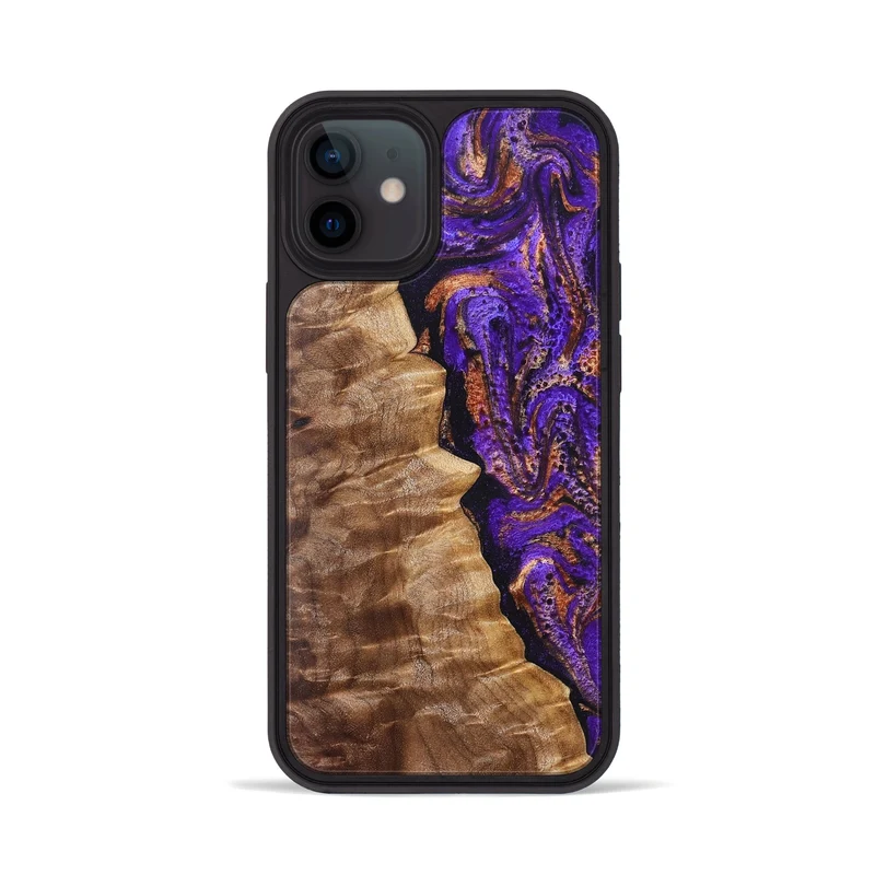 iPhone 12 Wood Phone Case - Leanna (Purple, 829732)