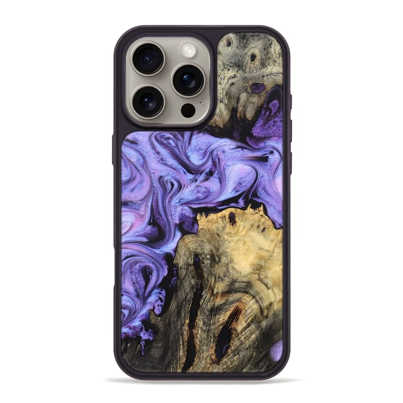 iPhone 16 Pro Max Wood Phone Case - Claud (Purple, 829731)