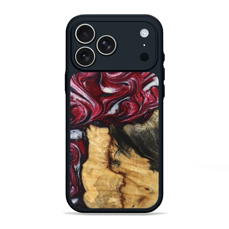 iPhone 17 Pro Max Wood Phone Case - Cleve (Red, 829717)