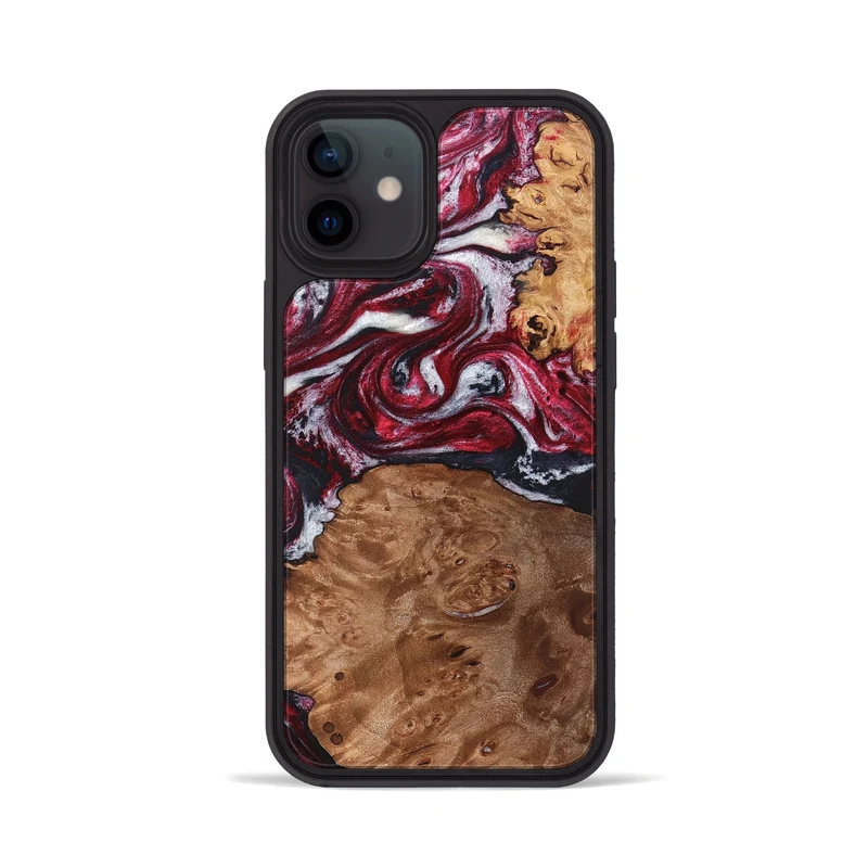 iPhone 12 Wood Phone Case - Camila (Red, 829715)