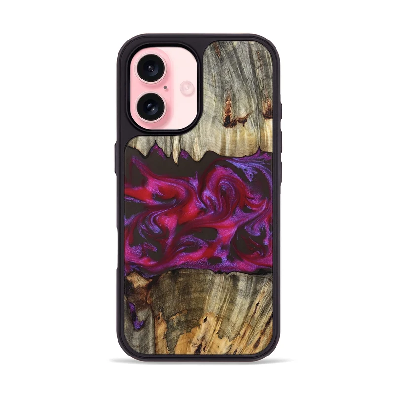 iPhone 16 Wood Phone Case - Jaylen (Red, 829716)