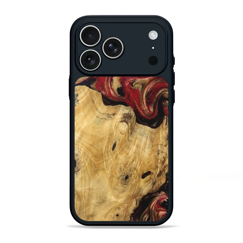 iPhone 17 Pro Max Wood Phone Case - Mina (Red, 829714)