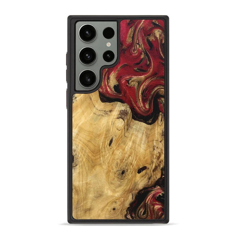 Galaxy S23 Ultra Wood Phone Case - Mina (Red, 829714)