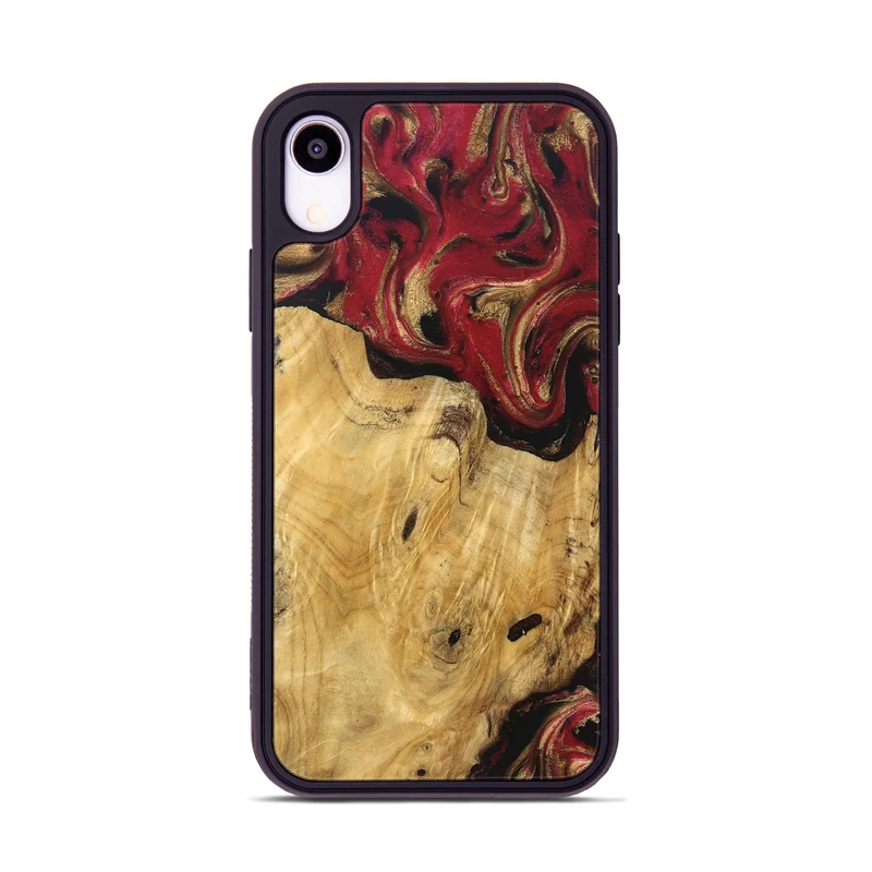 iPhone Xr Wood Phone Case - Mina (Red, 829714)